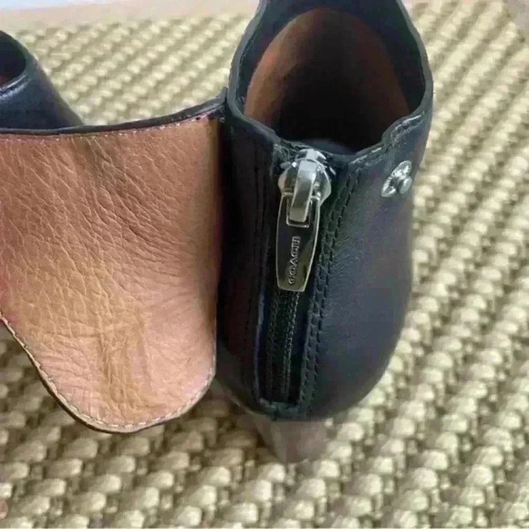 Coach Black Polished calf leather open toe bootie Ankle Zip close size 8 - Picture 8 of 11